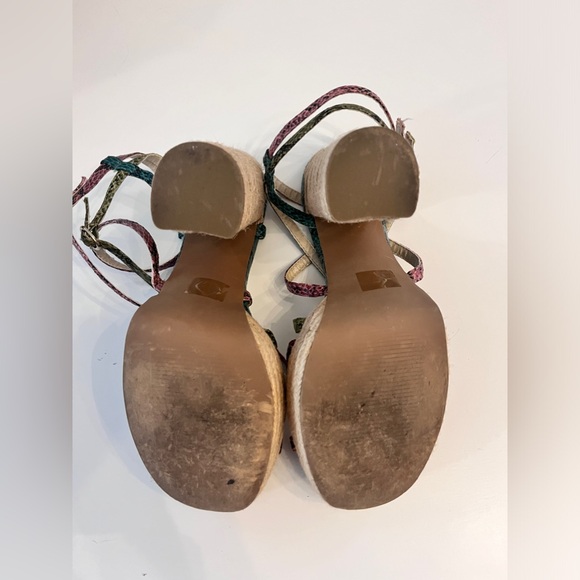 LULU TOWNSWND Multi Colored Leather Snakeskin Platform Heals Size 7 1/2 - Picture 4 of 8